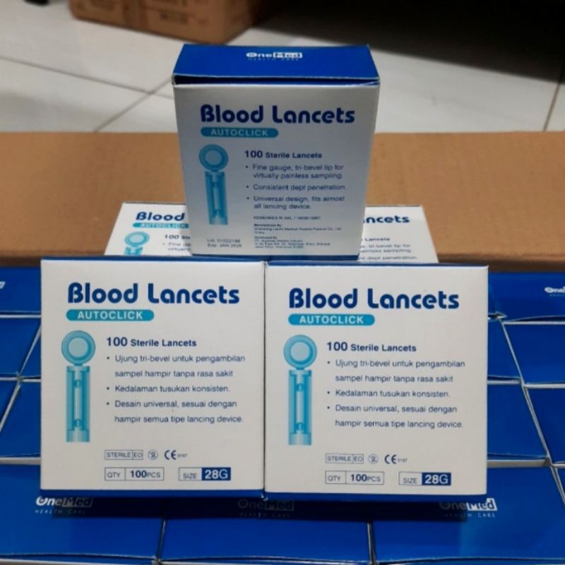 Blood lancet isi 100pcs jarum bekam jarum pengambilan darah untuk alat Easy Touch dlln