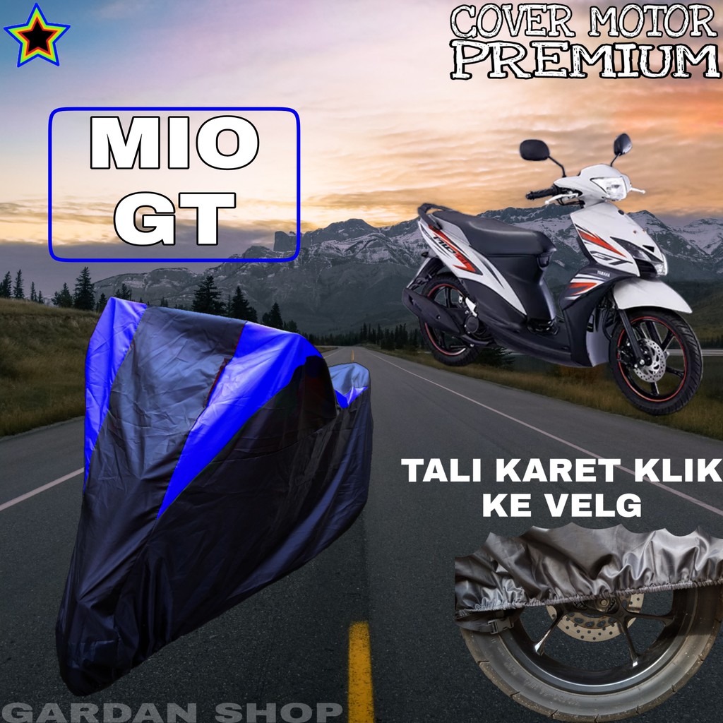 Sarung Motor MIO GT Hitam BIRU Body Cover Mio PREMIUM