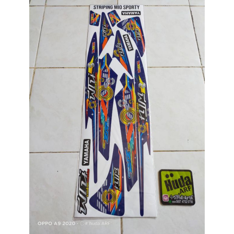 Striping lis sticker variasi mio smile & mio sporty motif grafis thailook warna biru