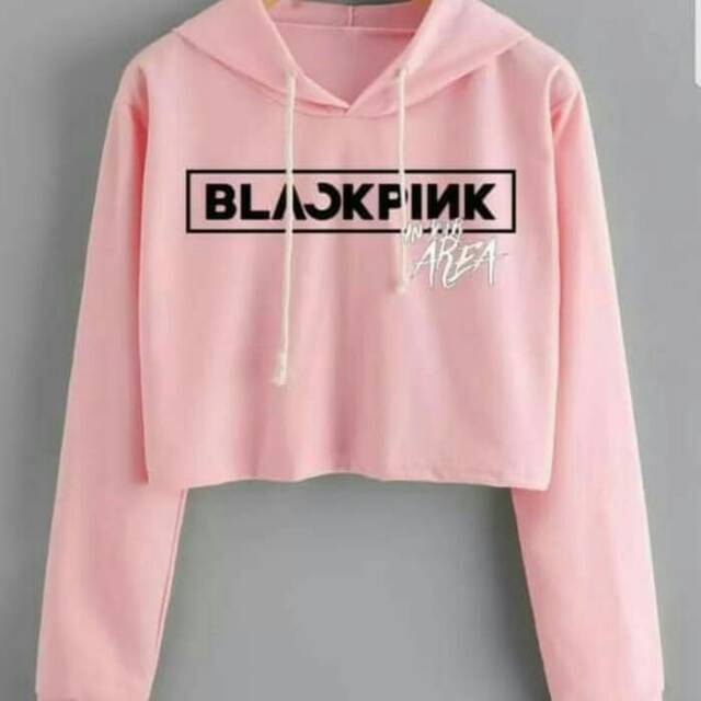 Sweater Hoodie crop blackpink pink