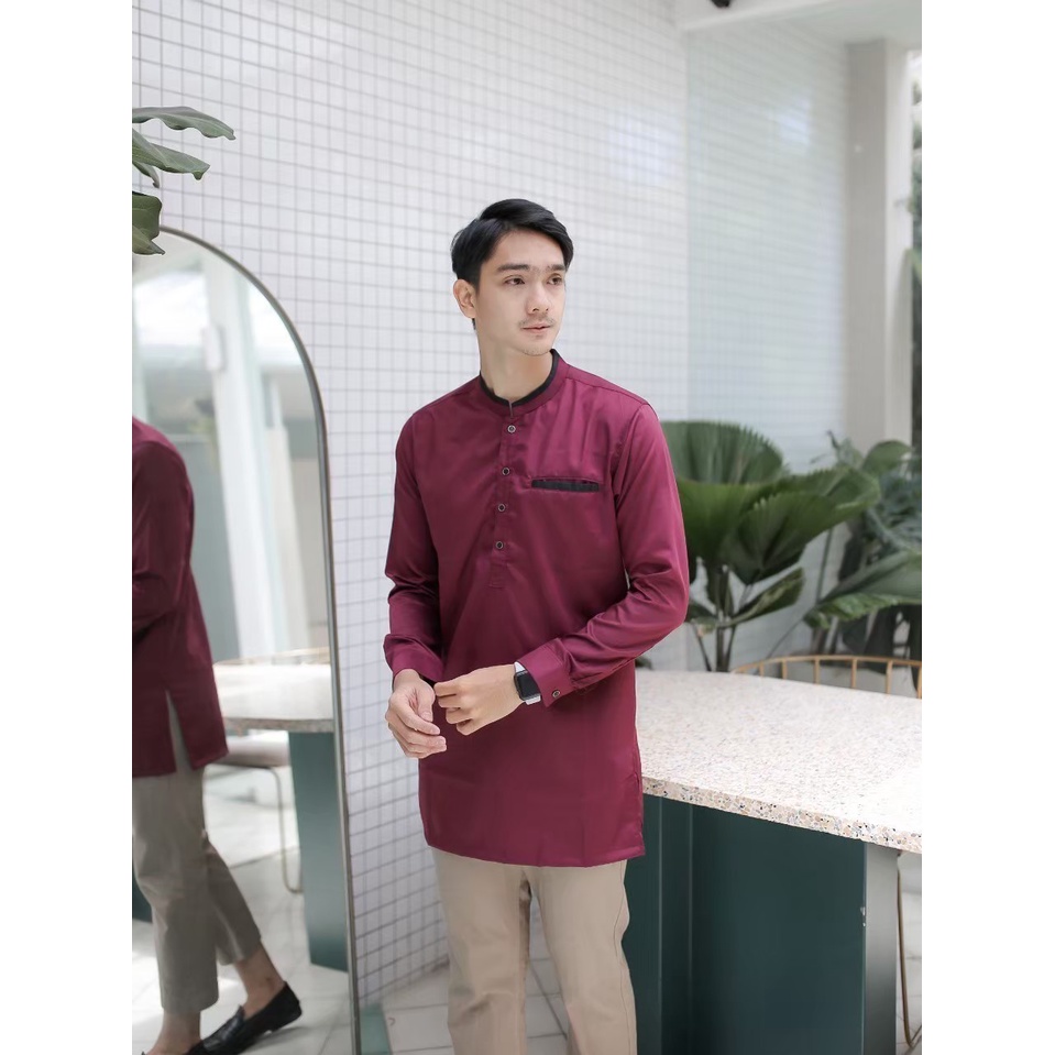 Baju Koko Pria Lengan Panjang / Baju Koko Pria Dewasa / Koko Kurta Lengan panjang / Baju Koko Kurta Pakistan Lengan Panjang / Baju Muslim Pria Lengan Panjang