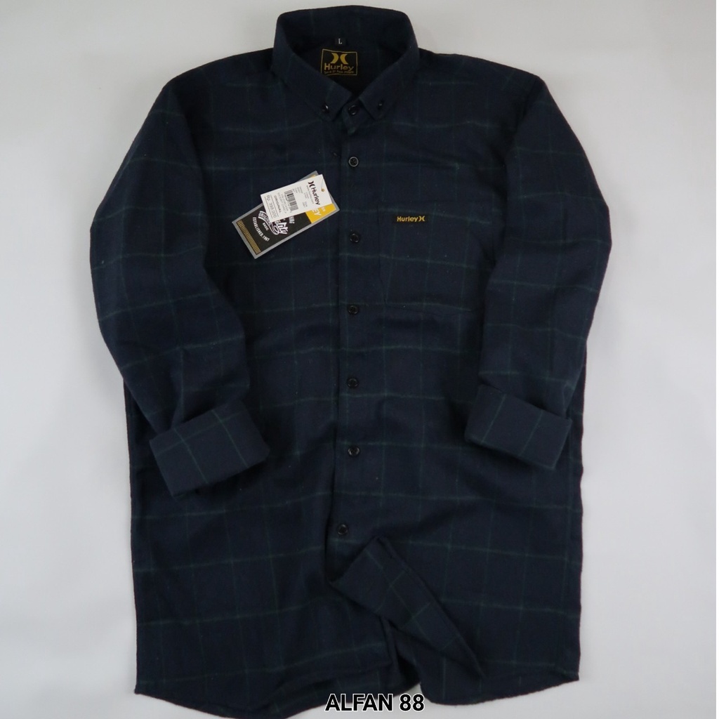 Kemeja Flanel HURLEY Pria Cowok| Kemeja Original Premium