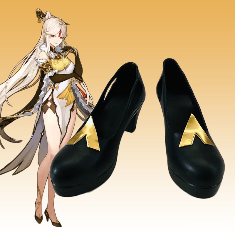 Ningguang Cosplay Shoes Genshin Impact High Heels Boots Ning Guang Liyue Halloween Costume