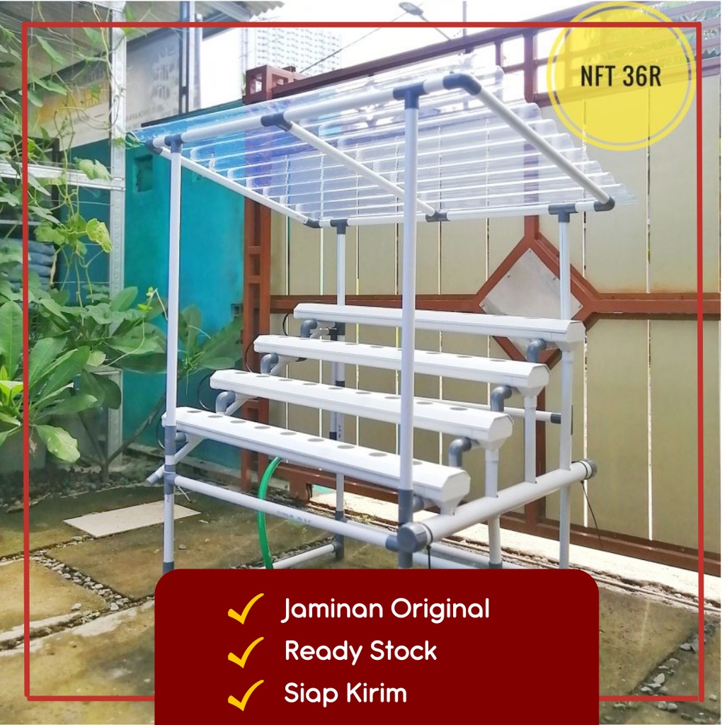 Paket Hidroponik Portable Mini Garden Hydroponic NFT 36 R (ATAP) - IDEAGRO Siap Pakai