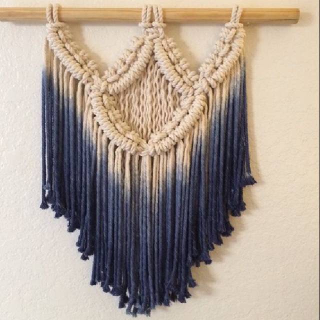 READY STOK) macrame hiasan dinding ombre kecil / macrame wall hanging/Dekorasi rumah