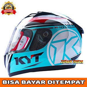 HELM/KYT/HELM KYT/HELM KYT FULL FACE R10 AQUA BLUE TERMURAH