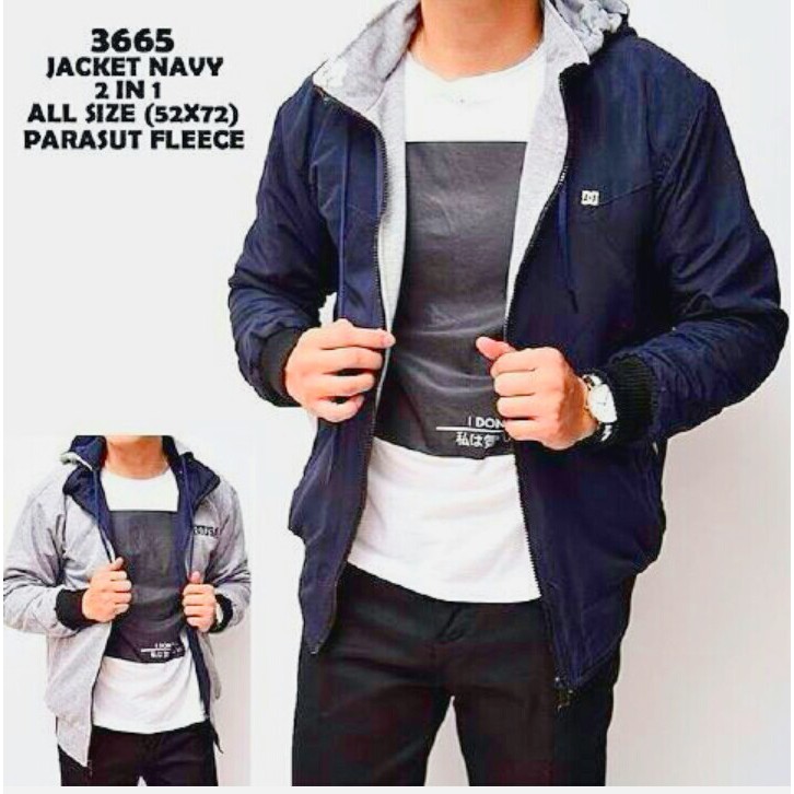 JAKET PARASUT JAKET 2 IN 1 JAKET BOLAK BALIK JAKET ANTI ANGIN JAKET MOTOR JAKET TAHAN AIR JAKET CEWEK COWOK JAKET PARASUT JUMBO UNISEX