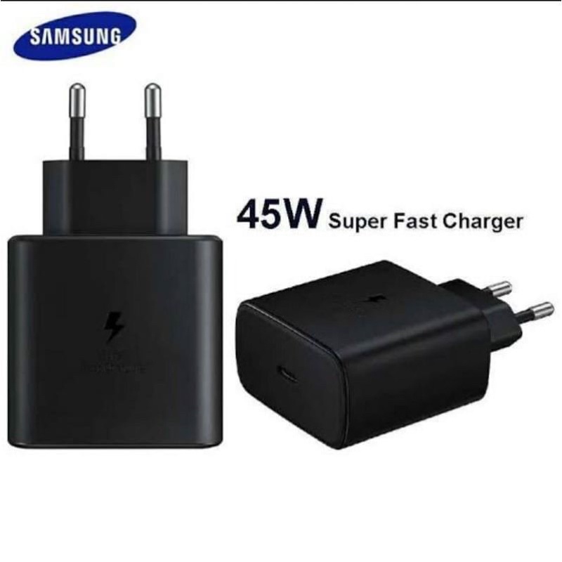 BATOK Casan Samsung Note 20 S20 S21 45W USB-C ORIGINAL Super Fast Charging PD Adapter 45Watt Kepala