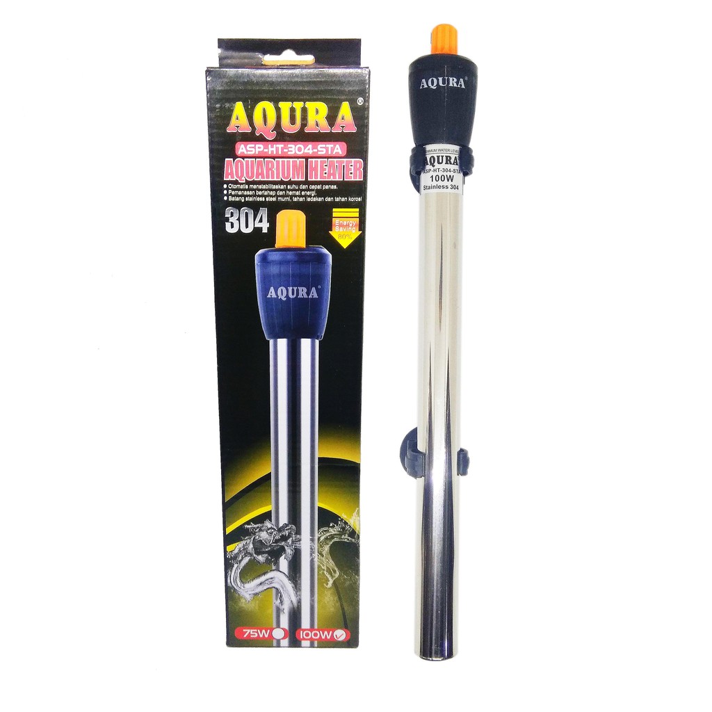 Heater AQURA ASP-HT-304-STA Pemanas Air Aquarium 100W Stainless Steel