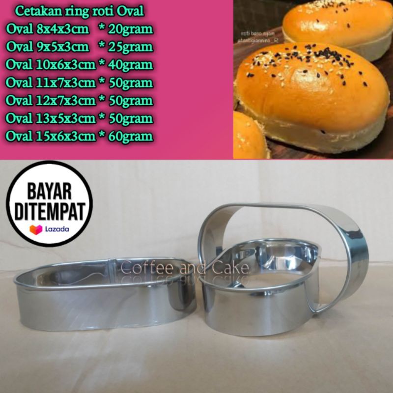 CETAKAN RING ROTI OVAL/Ring roti oval STAINLESS 10x6x3 12pcs