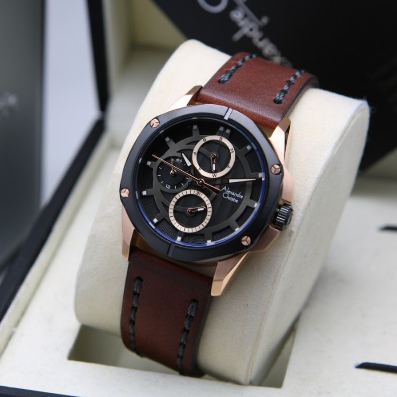JAM WANITA ALEXANDRE CHRISTIE ORIGINAL AC 8589 BROWN ROSEGOLD BLACK