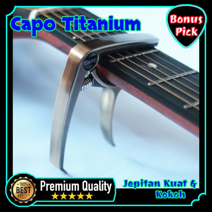 Capo Gitar Akustik Elektrik Titanium Cappo Guitar Kapo Gitar