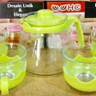 TEKO TEAPOT HC , TEKO KACA HC, WITH 4 PCS GLASS