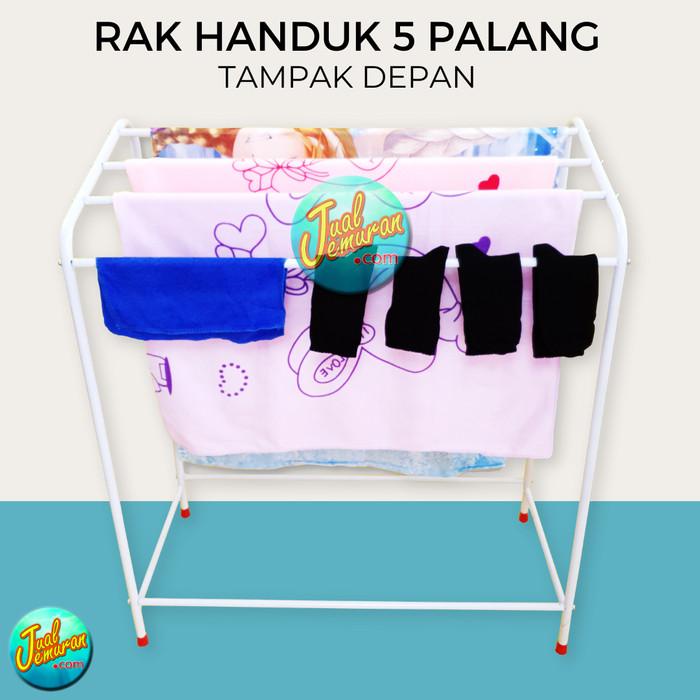 Rak Handuk Kamar Mandi Besi 5 Palang Jemuran Handuk