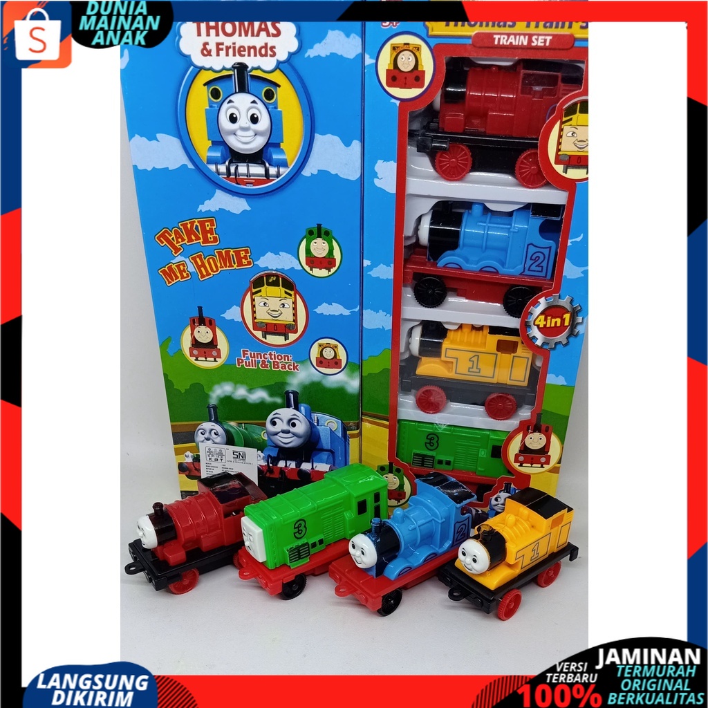 Mainan Anak Kereta Api set 4 Gerbong Thm | Train Play Set Kado Hadiah Ulang Tahun