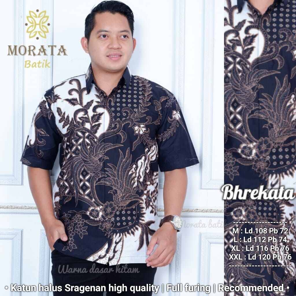 Kemeja batik lengan pendek warna hitam putih / baju batik pendek putih terbaru 2022 / hem batik pria terbaru lengan pendek LUDIRO PUTIH