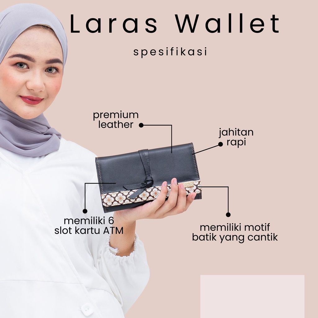 Dompet Wanita Lipat Fashion Kulit Sapi Asli Dompet Panjang Perempuan Simple Tipis Elegan Berkualitas Branded