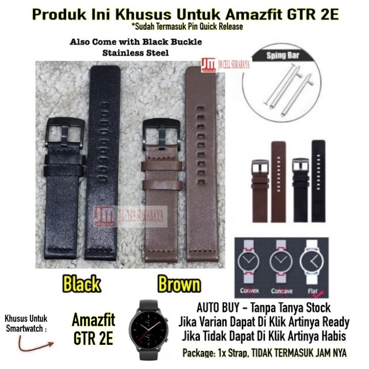 Tali Jam Strap Amazfit GTR 2E - Modern Leather Kulit Metal Buckle