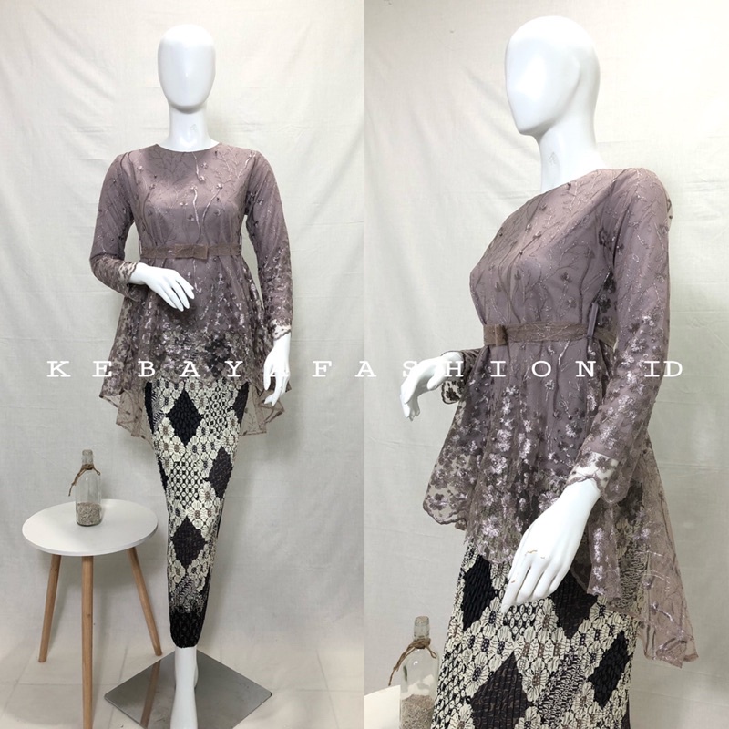 Kebaya Modern Kebaya Tille Brukat Stelan Kebaya Brokat Kebaya Wisuda Set Kebaya Remaja By Sierra Butik