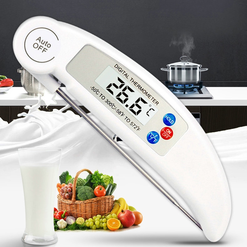 Termometer Probe Lipat Daging Panggangan BBQ Digital Instant Baca Termometer Makanan Alat Kue Dapur