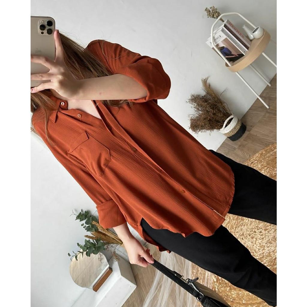 1KG MUAT 5PCS | SICA OVERSIZE SHIRT TOP AIRFLOW CRINKLE HITS OOTD SELEBGRAM FASHION GROSIR WANITA
