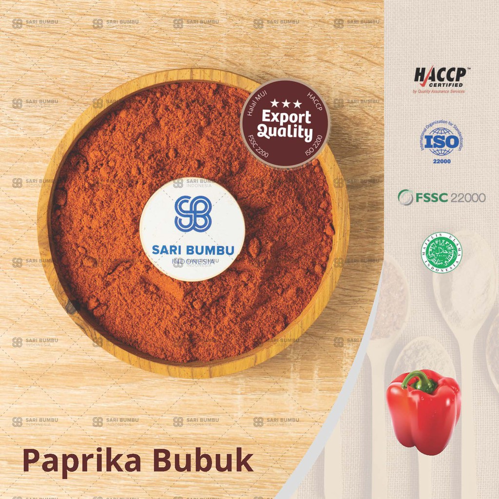 

Kaenomeefood- Paprika Bubuk Premium 250 gr Kualitas Ekspor sebagai penyedap rasa Non MSG halal MUI