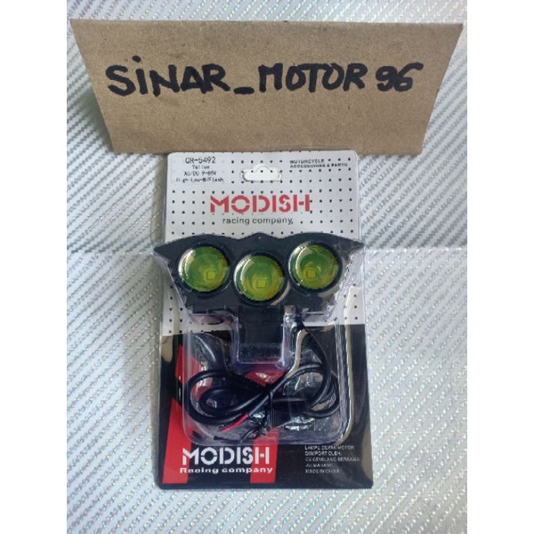 LAMPU TEMBAK SOROT MOTOR MOBIL LED CREE MINI OWL 3 MATA CAHAYA KUNING