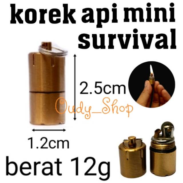 Korek Api Mini Zippo Survival Kit Pendaki Gunung Camping Mini Lighter Waterproof Anti Karat