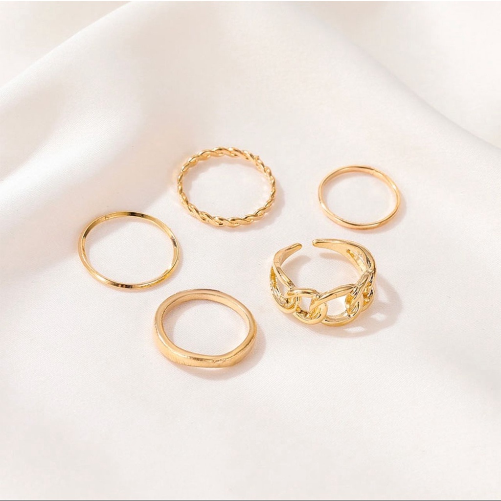 cincin set 5pcs cincin fashion ring fashion korea cincin motif korea