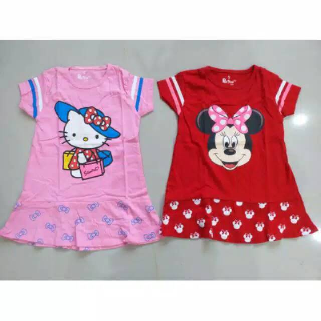 COD Dress kaos tunik anak usia 1-5 tahun