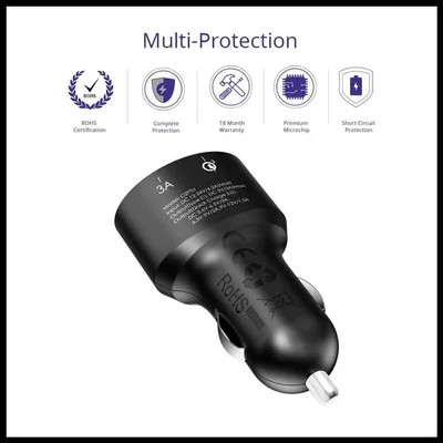 Tronsmart C2PTU Quick Charge 3.0&amp; Type-C Dual Ports Car Charger[C2PTU]