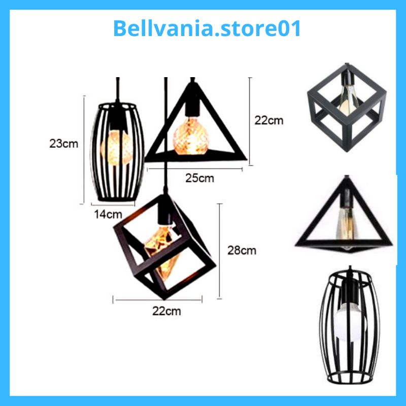 Bellvania Lampu Hias Gantung Minimalis Modern Plafon Ruang Tamu Cafe Kap Diamond Vintage Outdoor Estetik