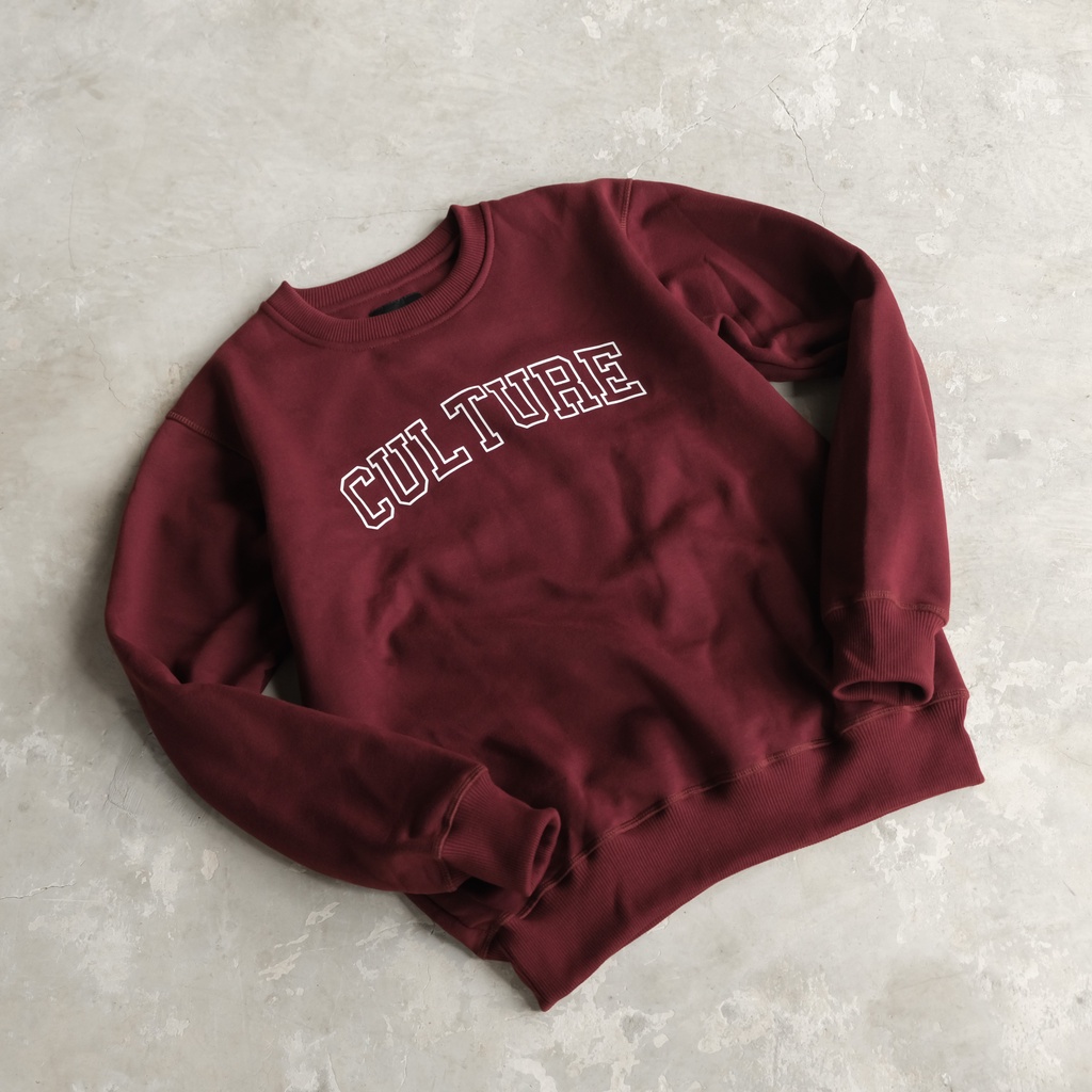 CULTURE BASIC | CREWNECK MAROON BUNDLING BIG LOGO (CREWNECK+DOMPET+WAISTBAG)