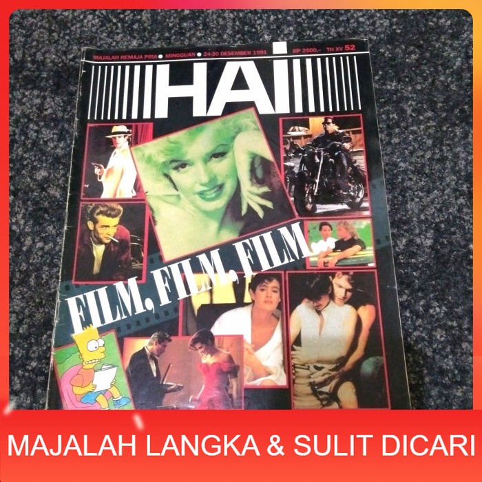 Majalah HAI No.52 Des 1991 FILM FILM FILM MARILYN MONROE (RARE ITEM) Langka