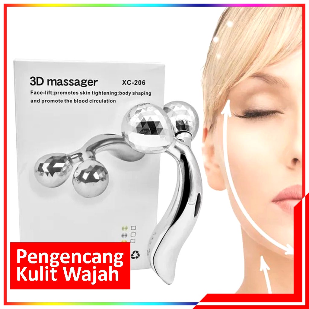 Alat Pijat Wajah / 3D Face Roller Skin Facial or Body Massanger - Pengencang Wajah Alat Penirus Wajah 3D Roller Massager Face Slim