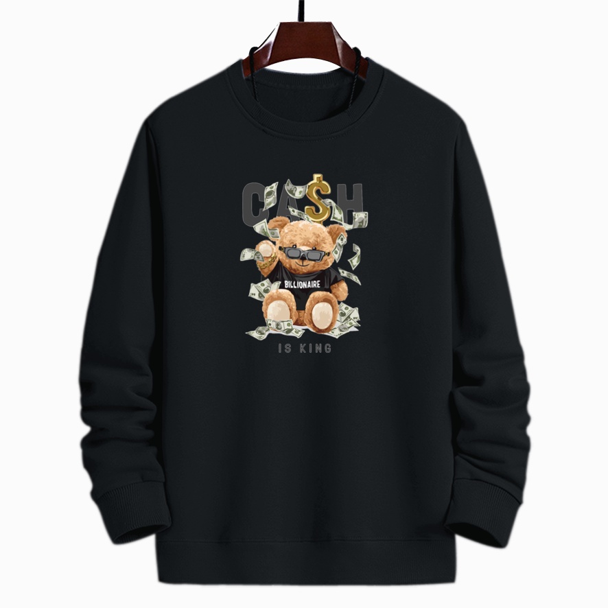 Sweater crewneck pria CASH BEAR sweter cowok distro murah