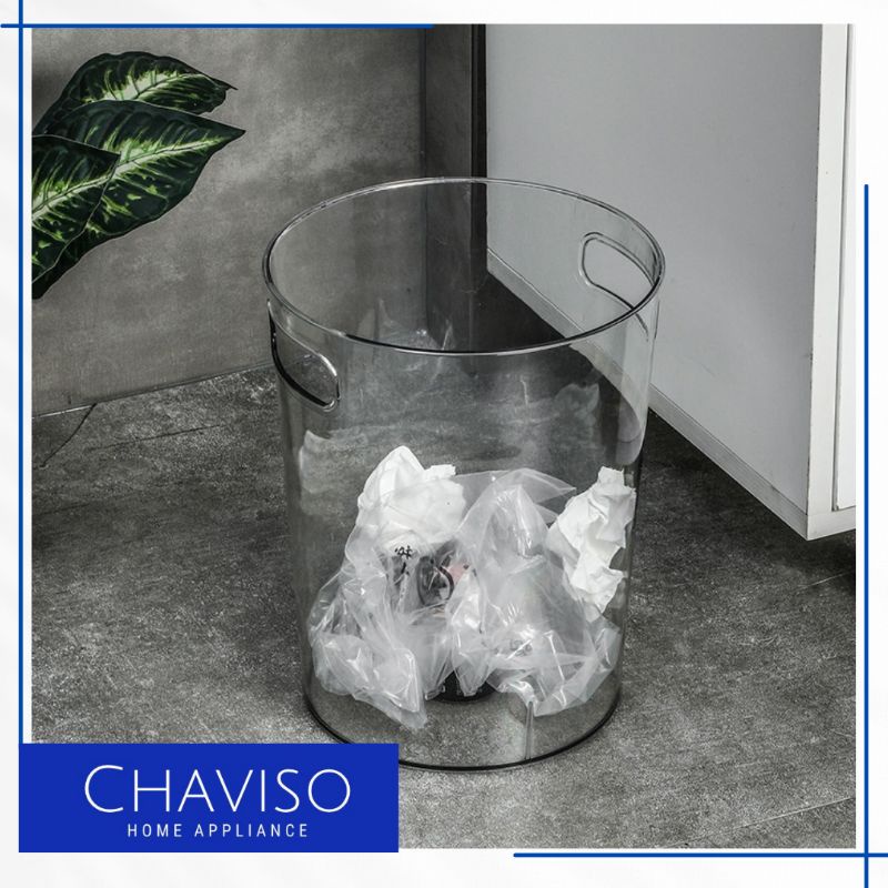 [Chaviso] Tempat sampah acrylic akrilik transparan estetik import trash bin bening vas bening