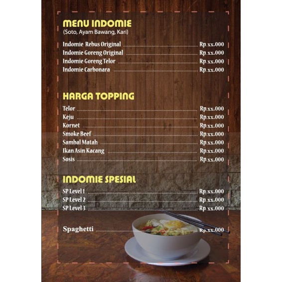 

daftar menu plus laminating Desain suka suka Free Desain