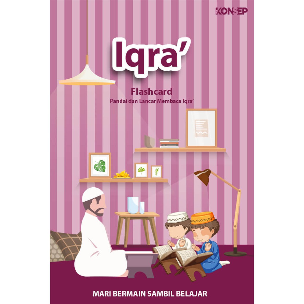 Flash Card Iqra' - Kartu Belajar Anak Bergambar - Konsep Studio Original