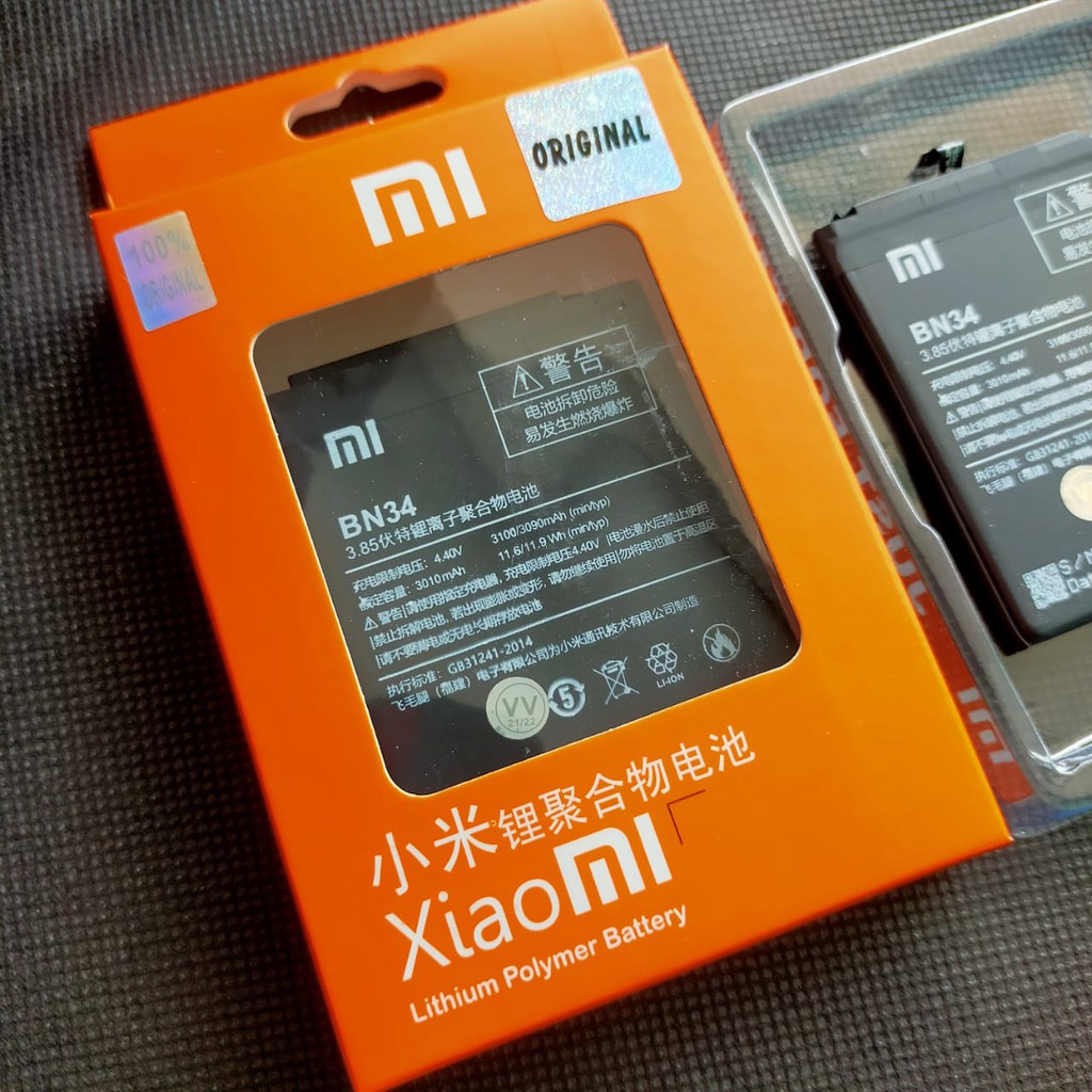 Baterai Redmi 5A ORIGINAL /  BN34 / ORIGINAL 100%