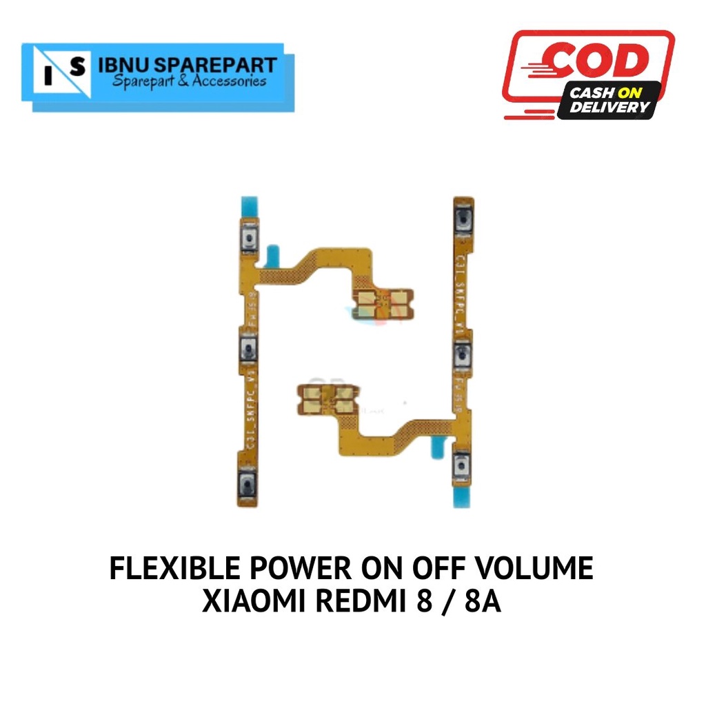 Flexible Flexibel on off Volume XIAOMI REDMI 8 8A Tombol Power Ori