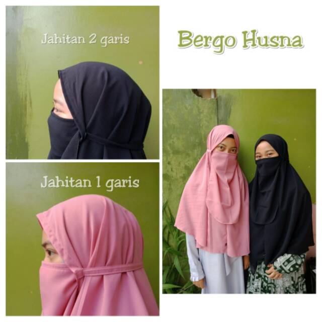 [HUSNA HIJAB] Jilbab Bergo Maryam / Jilbab Bergo Husna/  Khimar Instan Tali Non Ped / Bergo Tali