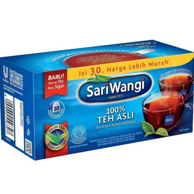 

TEH HITAM CELUP BLACK TEA SARIWANGI TEH ASLI ISI 30 KANTONG