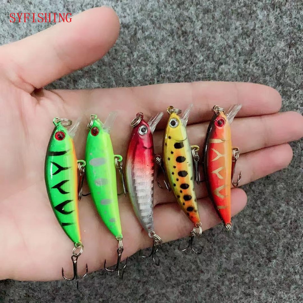 SYFishing 1Pcs New Sinking Minnow Umpan Pancing 5cm 5g Laser Fishing Lure Swimbait Bass Ikan Wobbler Kail Memancing