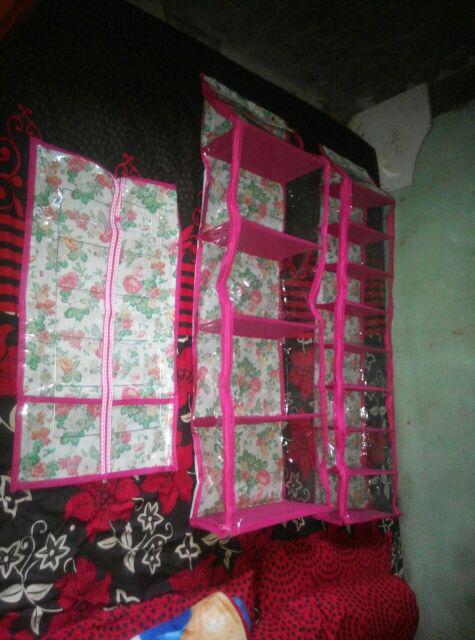 [termurah+bonus] Termurah Set 3in1 Organizer Full Resleting | Hanger Jilbab Tas Sepatu | Hbo Hso Hjo