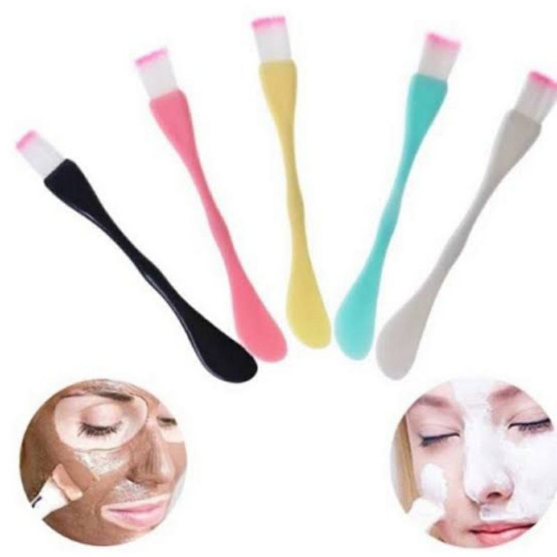 Kuas Masker Wajah  2 In 1 / Facial Mud Mask Brush / Spatula 2 in 1