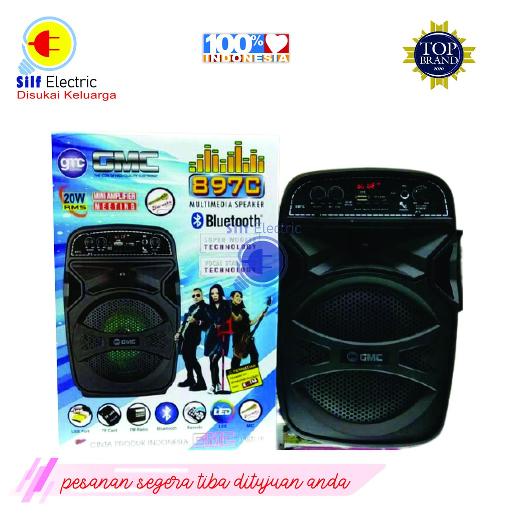 Speaker Aktif Portable GMC 897C 6.5 inch Bluetooth Karaoke Extra Power Original