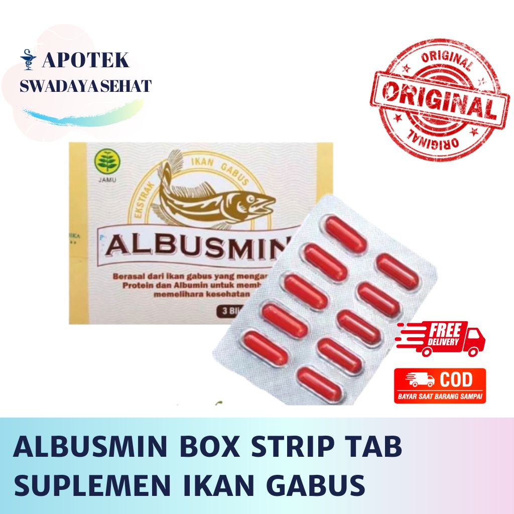 ALBUSMIN BOX STRIP TABLET - Suplemen Ikan Gabus Multivitamin Trombosit Kesehatan Albumin