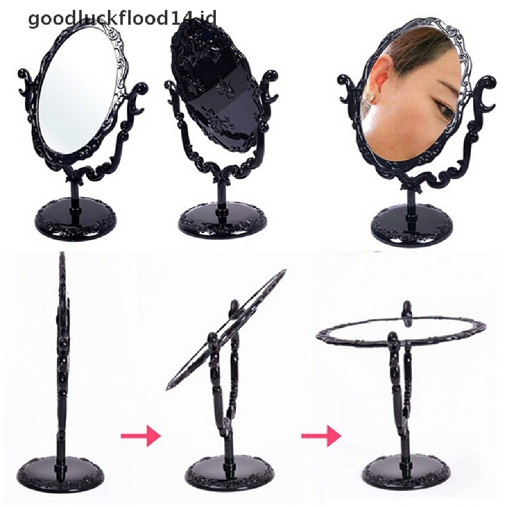 [OOID] Hot New Girl Desktop Rotatable Gothic Rose Makeup Stand Mirror Black Butterfly ID