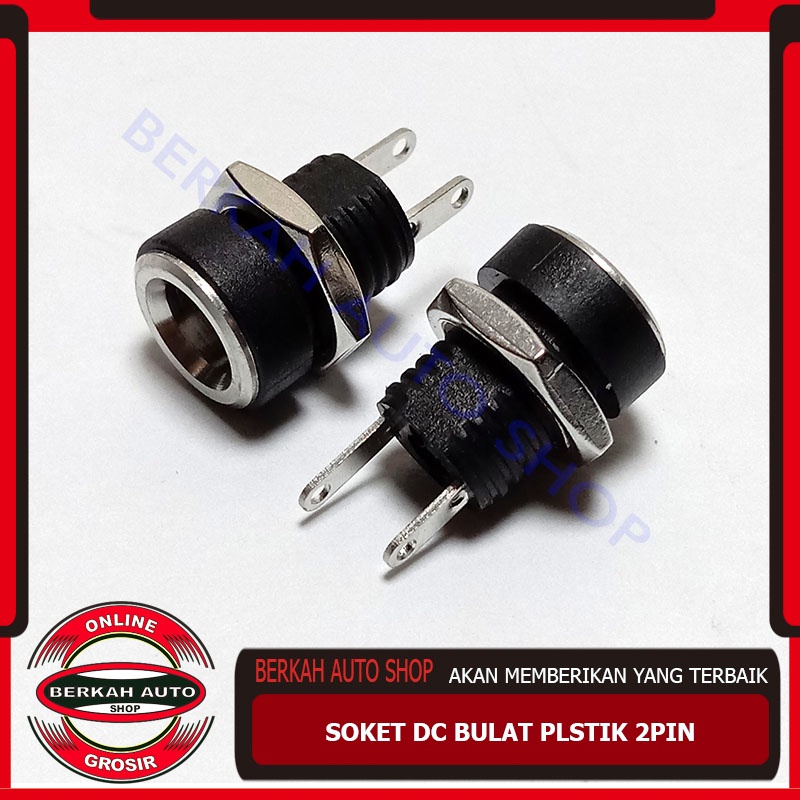 soket dc bulat plastik 2 pin